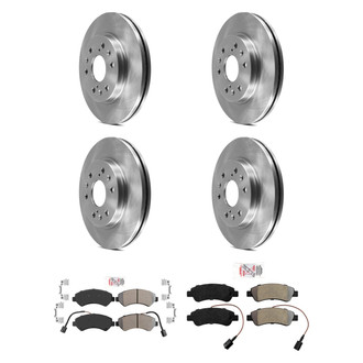 AmeriBRAKES® - AmeriPRO™ Plain Front and Rear Brake Kit with Semi-Metallic Pads