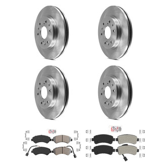 AmeriBRAKES® - AmeriPRO™ Plain Front and Rear Brake Kit with Semi-Metallic Pads