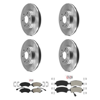 AmeriBRAKES® - AmeriPRO™ Plain Front and Rear Brake Kit with Semi-Metallic Pads