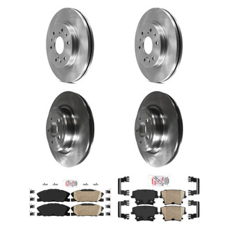 AmeriBRAKES® - AmeriPRO™ Plain Front and Rear Brake Kit with Ceramic Pads