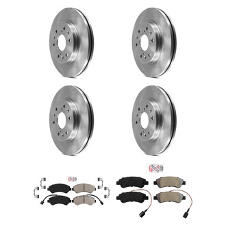 AmeriBRAKES® - AmeriPRO™ Plain Front and Rear Brake Kit with Semi-Metallic Pads