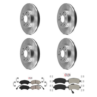 AmeriBRAKES® - AmeriPRO™ Plain Front and Rear Brake Kit with Semi-Metallic Pads