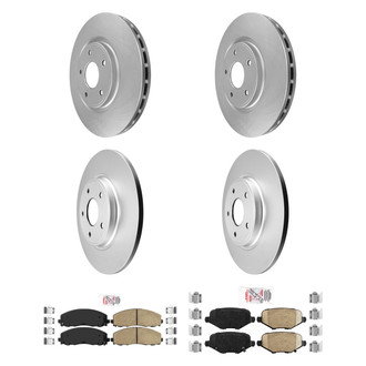 AmeriBRAKES® - AmeriPRO™ Plain Front and Rear Brake Kit with Ceramic Pads