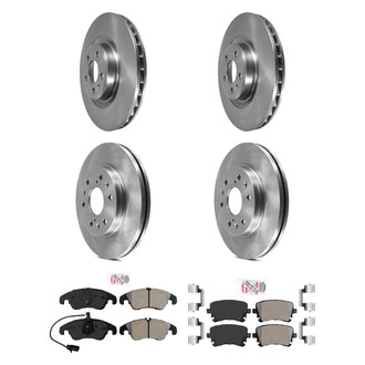 AmeriBRAKES® - AmeriPRO™ Plain Front and Rear Brake Kit with Semi-Metallic Pads