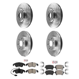 AmeriBRAKES® - AmeriPRO™ Plain Front and Rear Brake Kit with Semi-Metallic Pads