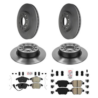 AmeriBRAKES® - AmeriPLATINUM™ Front and Rear Brake Kit with Semi-Metallic Pads