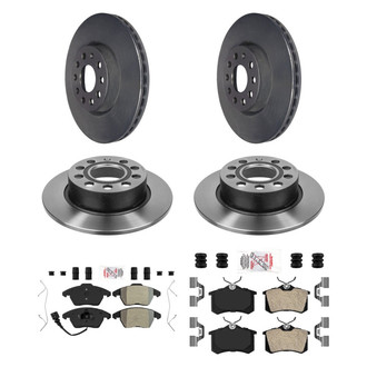 AmeriBRAKES® - AmeriPLATINUM™ Front and Rear Brake Kit with Semi-Metallic Pads