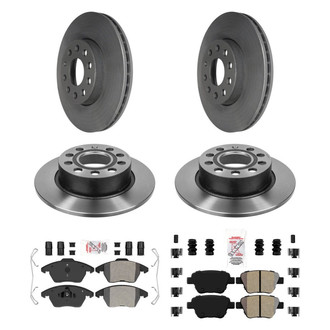 AmeriBRAKES® - AmeriPLATINUM™ Front and Rear Brake Kit with Semi-Metallic Pads