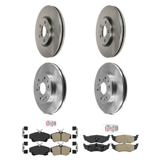 AmeriBRAKES® - AmeriPRO™ Plain Front and Rear Brake Kit with Semi-Metallic Pads
