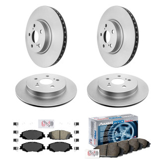 AmeriBRAKES® - AmeriPRO™ Plain Front and Rear Brake Kit with Ceramic Pads