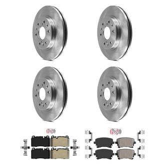 AmeriBRAKES® - AmeriPRO™ Plain Front and Rear Brake Kit with Semi-Metallic Pads