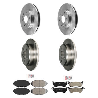 AmeriBRAKES® - AmeriPRO™ Plain Front and Rear Brake Kit with Semi-Metallic Pads