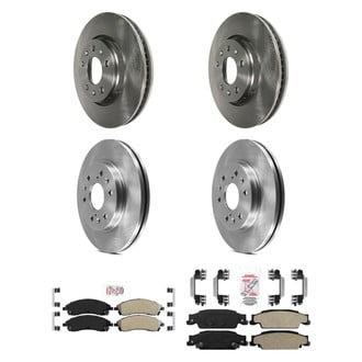 AmeriBRAKES® - AmeriPRO™ Plain Front and Rear Brake Kit with Semi-Metallic Pads