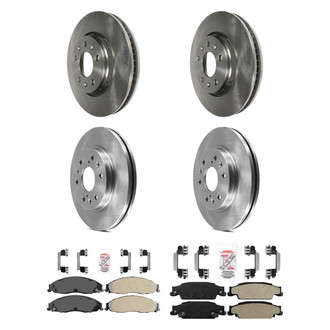 AmeriBRAKES® - AmeriPRO™ Plain Front and Rear Brake Kit with Semi-Metallic Pads