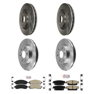AmeriBRAKES® - AmeriPRO™ Plain Front and Rear Brake Kit with Semi-Metallic Pads