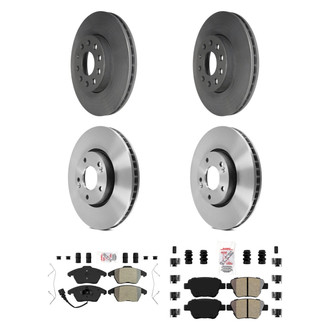 AmeriBRAKES® - AmeriPLATINUM™ Front and Rear Brake Kit with Semi-Metallic Pads