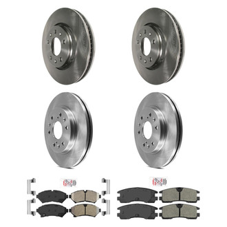 AmeriBRAKES® - AmeriPRO™ Plain Front and Rear Brake Kit with Semi-Metallic Pads