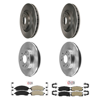 AmeriBRAKES® - AmeriPRO™ Plain Front and Rear Brake Kit with Semi-Metallic Pads