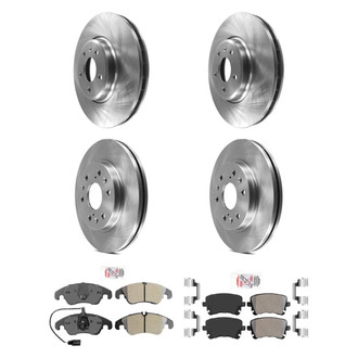 AmeriBRAKES® - AmeriPRO™ Plain Front and Rear Brake Kit with Semi-Metallic Pads