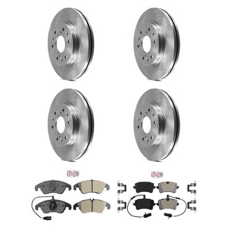 AmeriBRAKES® - AmeriPRO™ Plain Front and Rear Brake Kit with Semi-Metallic Pads