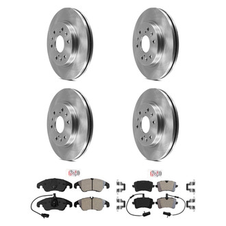 AmeriBRAKES® - AmeriPRO™ Plain Front and Rear Brake Kit with Semi-Metallic Pads