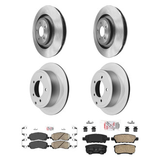 AmeriBRAKES® - AmeriPRO™ Plain Front and Rear Brake Kit with Ceramic Pads