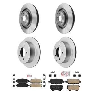 AmeriBRAKES® - AmeriPRO™ Plain Front and Rear Brake Kit with Ceramic Pads