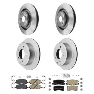 AmeriBRAKES® - AmeriPRO™ Plain Front and Rear Brake Kit with Ceramic Pads