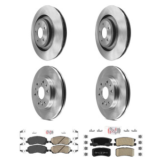 AmeriBRAKES® - AmeriPRO™ Plain Front and Rear Brake Kit with Ceramic Pads