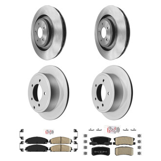 AmeriBRAKES® - AmeriPRO™ Plain Front and Rear Brake Kit with Ceramic Pads