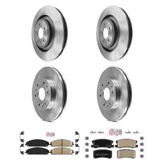 AmeriBRAKES® - AmeriPRO™ Plain Front and Rear Brake Kit with Ceramic Pads