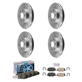AmeriBRAKES® - AmeriPRO™ Plain Front and Rear Brake Kit with Ceramic Pads
