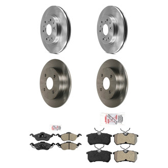 AmeriBRAKES® - AmeriPRO™ Plain Front and Rear Brake Kit with Semi-Metallic Pads