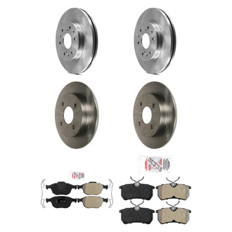 AmeriBRAKES® - AmeriPRO™ Plain Front and Rear Brake Kit with Semi-Metallic Pads