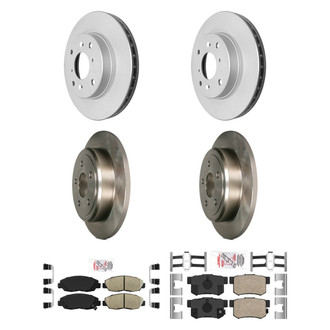 AmeriBRAKES® - AmeriPRO™ Plain Front and Rear Brake Kit with Ceramic Pads