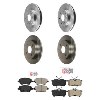 AmeriBRAKES® - AmeriPRO™ Plain Front and Rear Brake Kit with Semi-Metallic Pads