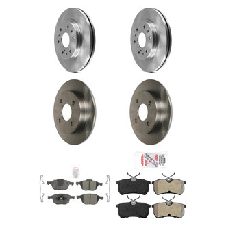 AmeriBRAKES® - AmeriPRO™ Plain Front and Rear Brake Kit with Semi-Metallic Pads