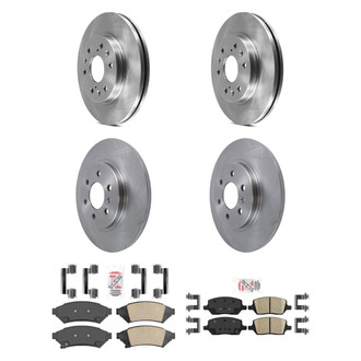 AmeriBRAKES® - AmeriPRO™ Plain Front and Rear Brake Kit with Ceramic Pads
