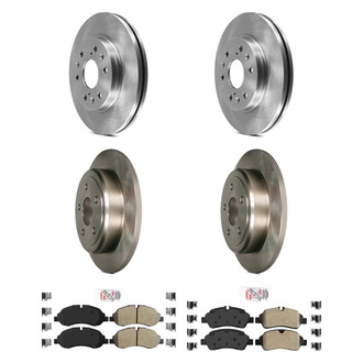 AmeriBRAKES® - AmeriPRO™ Plain Front and Rear Brake Kit with Semi-Metallic Pads