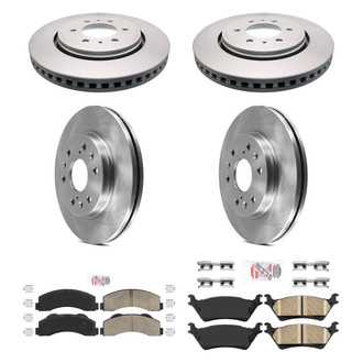 AmeriBRAKES® - AmeriPRO™ Plain Front and Rear Brake Kit with Ceramic Pads