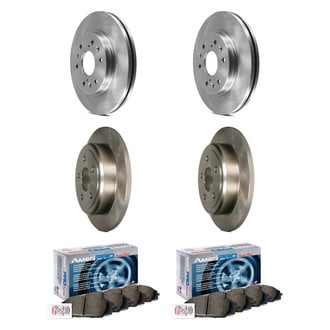 AmeriBRAKES® - AmeriPRO™ Plain Front and Rear Brake Kit with Semi-Metallic Pads