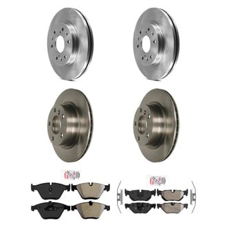 AmeriBRAKES® - AmeriPRO™ Plain Front and Rear Brake Kit with Semi-Metallic Pads