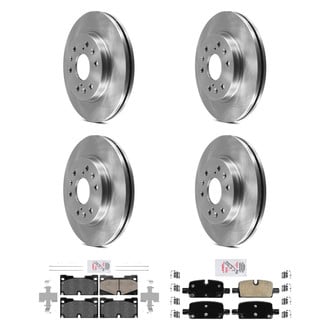 AmeriBRAKES® - AmeriPRO™ Plain Front and Rear Brake Kit with Ceramic Pads