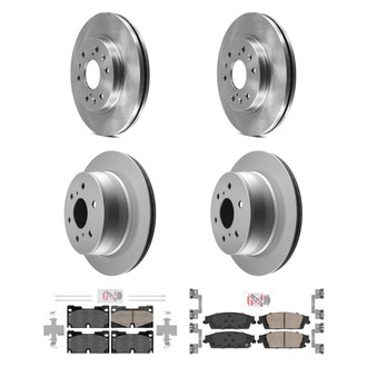 AmeriBRAKES® - AmeriPRO™ Plain Front and Rear Brake Kit with Ceramic Pads