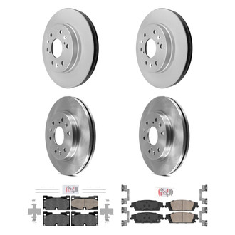 AmeriBRAKES® - AmeriPRO™ Plain Front and Rear Brake Kit with Ceramic Pads