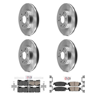 AmeriBRAKES® - AmeriPRO™ Plain Front and Rear Brake Kit with Ceramic Pads