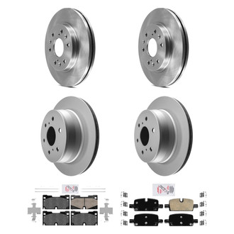 AmeriBRAKES® - AmeriPRO™ Plain Front and Rear Brake Kit with Ceramic Pads