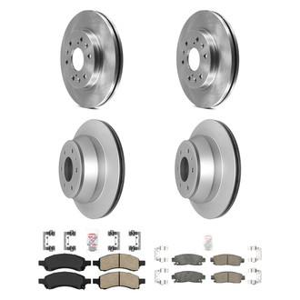 AmeriBRAKES® - AmeriPRO™ Plain Front and Rear Brake Kit with Ceramic Pads