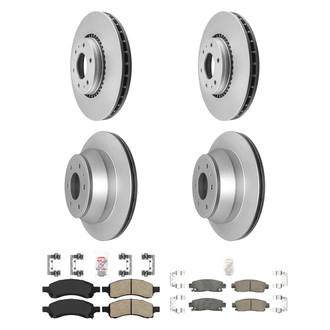 AmeriBRAKES® - AmeriPRO™ Plain Front and Rear Brake Kit with Ceramic Pads