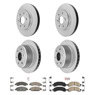 AmeriBRAKES® - AmeriPRO™ Plain Front and Rear Brake Kit with Ceramic Pads
